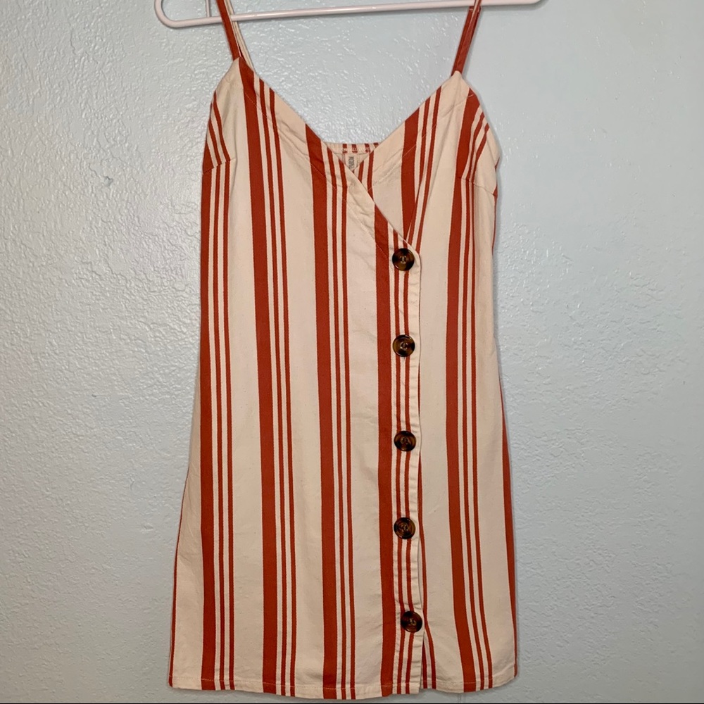Tillys Striped Mini Button-Up Dress